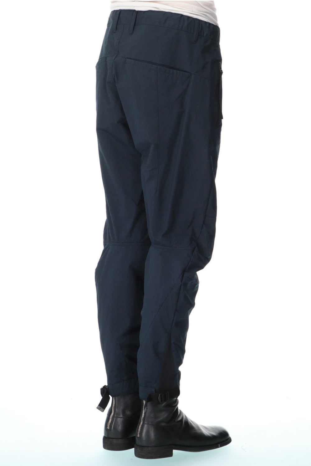 Salt-shrinkled NC Tapered Cropped Pants Black