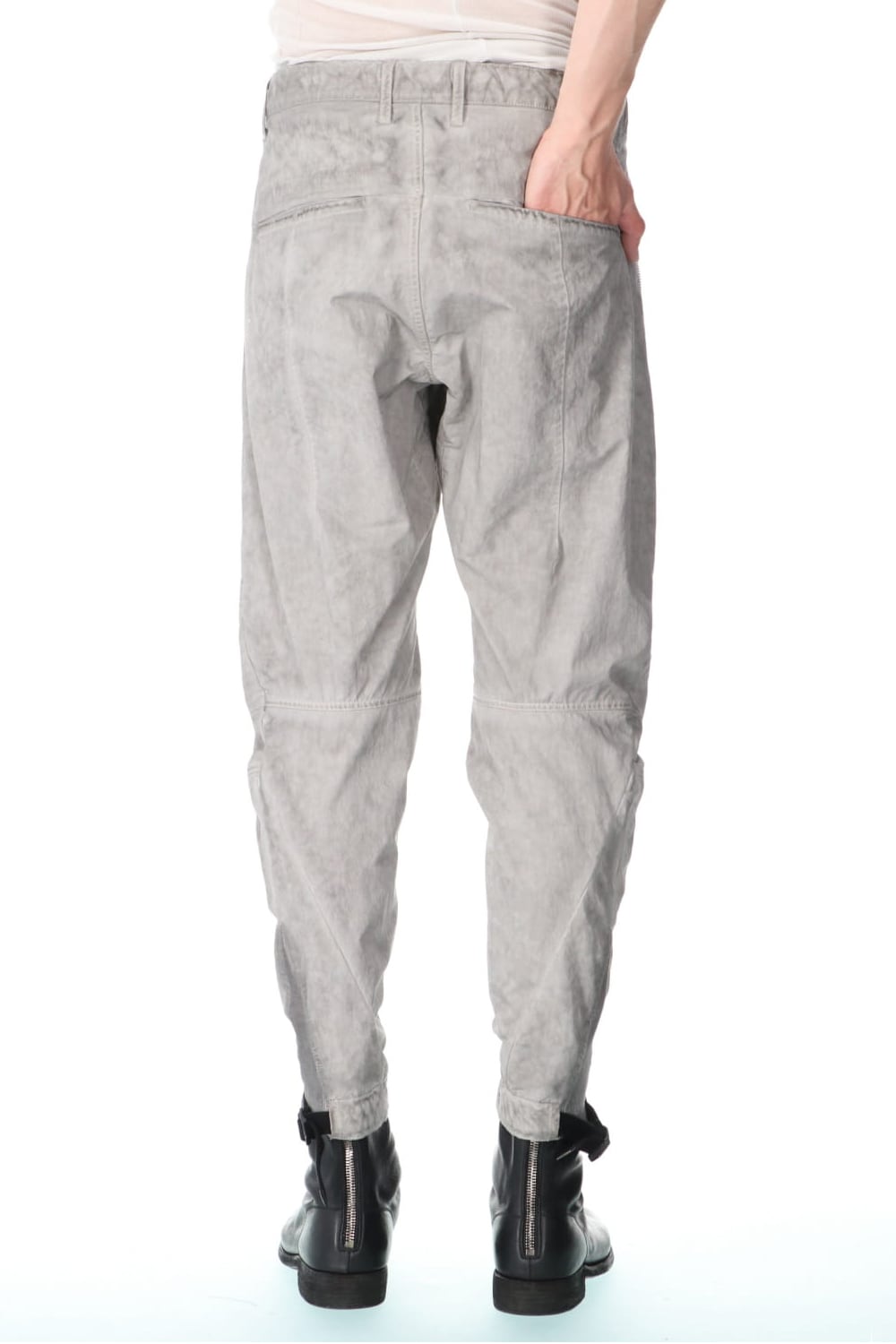 Salt-shrinkled NC Tapered Cropped Pants Gray