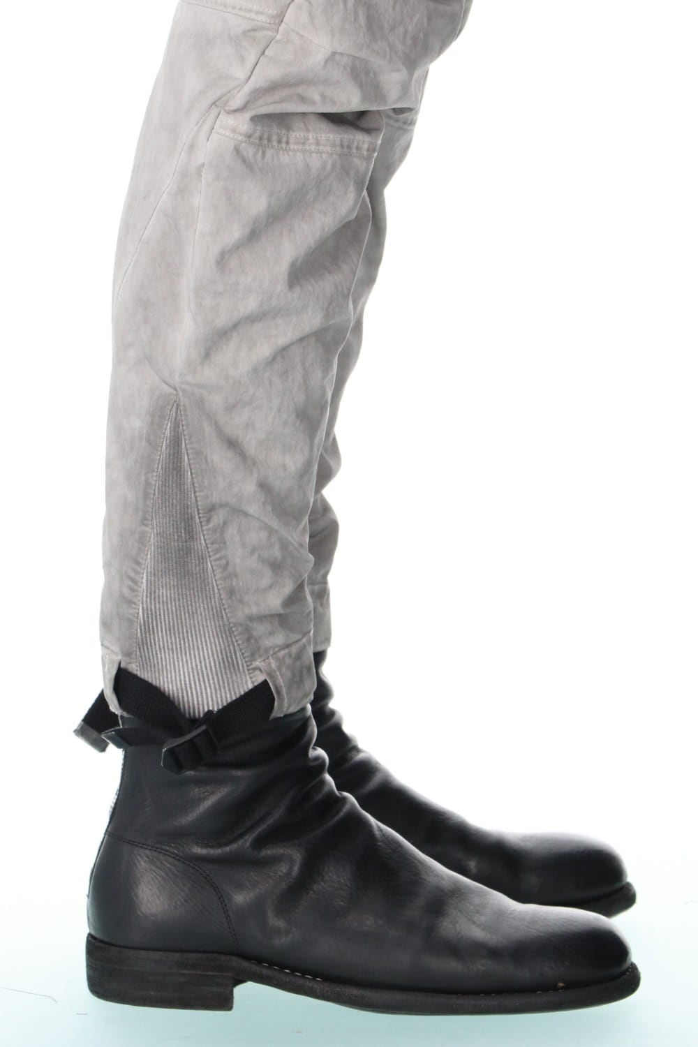 Salt-shrinkled NC Tapered Cropped Pants Gray