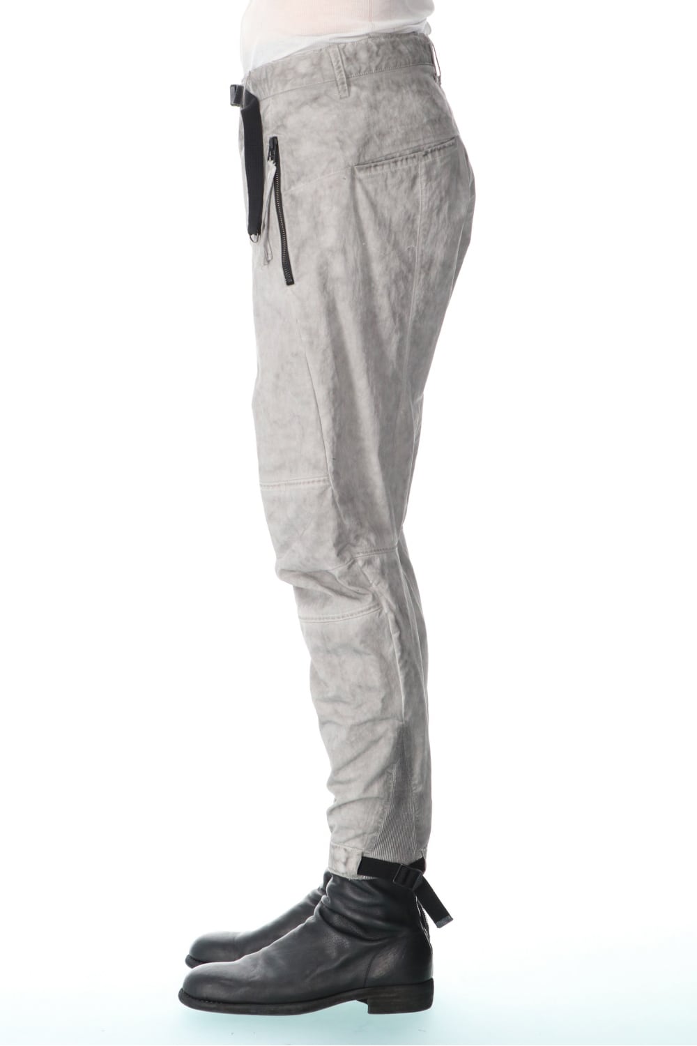 Salt-shrinkled NC Tapered Cropped Pants Gray