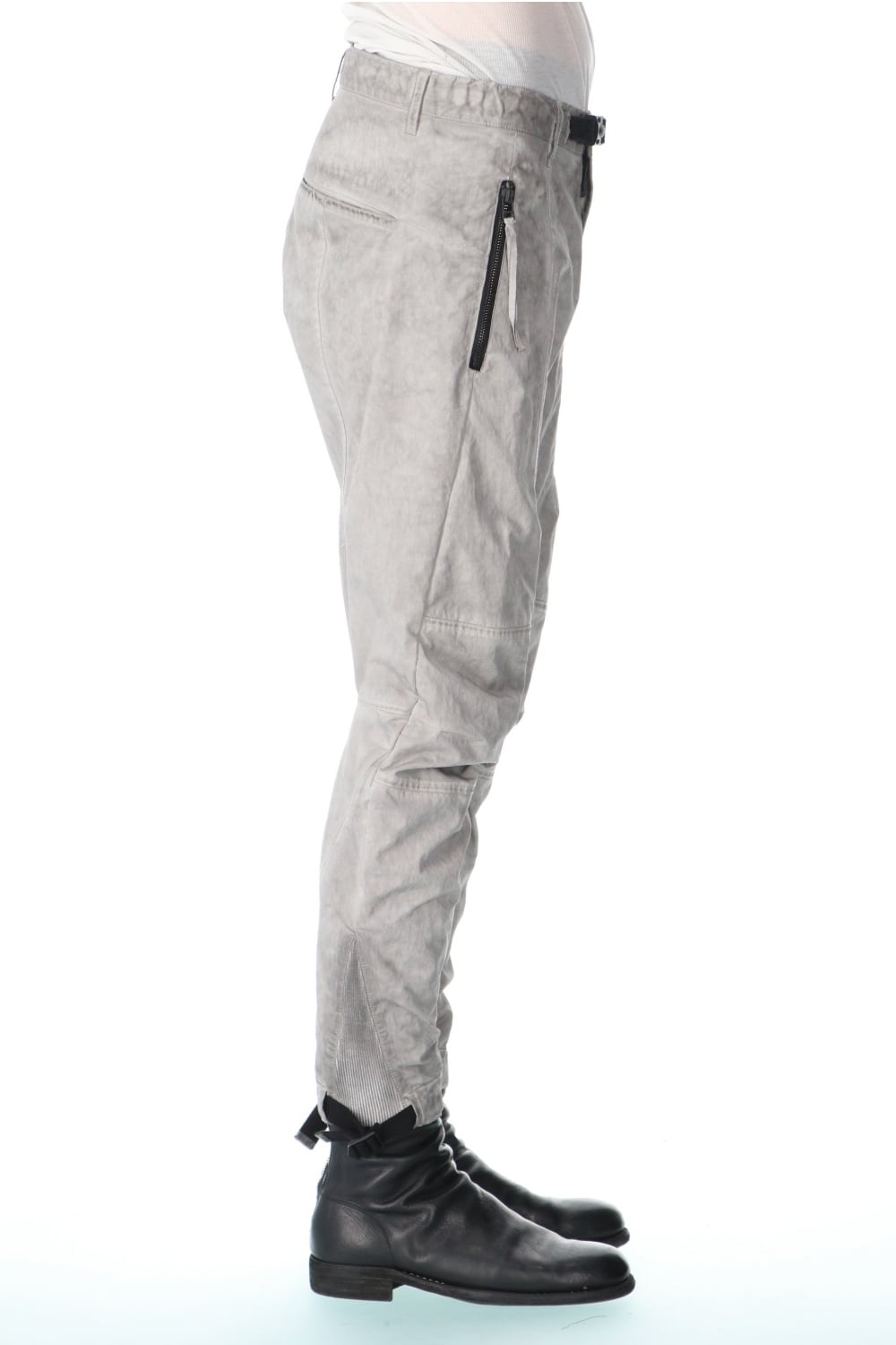 Salt-shrinkled NC Tapered Cropped Pants Gray