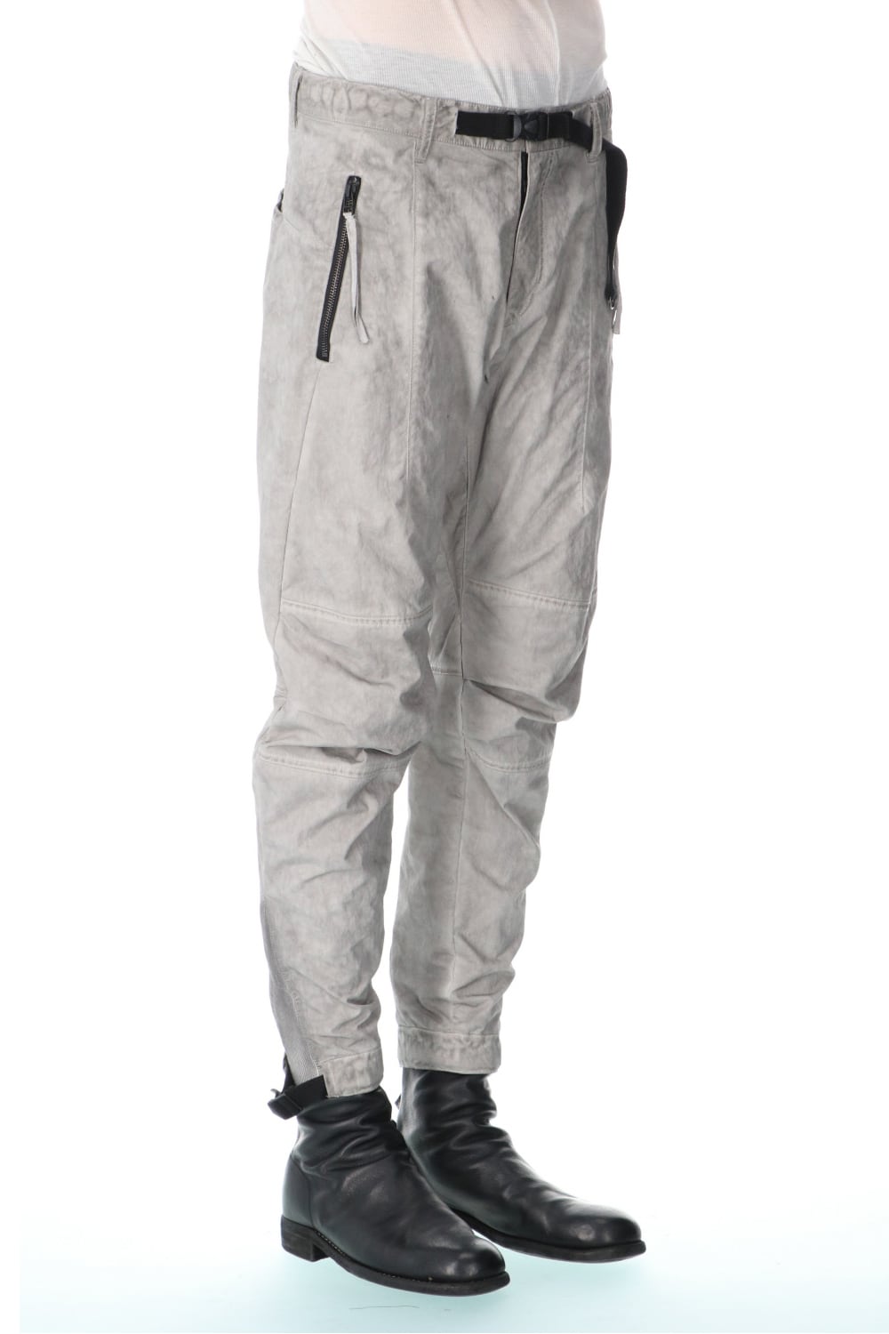 Salt-shrinkled NC Tapered Cropped Pants Gray