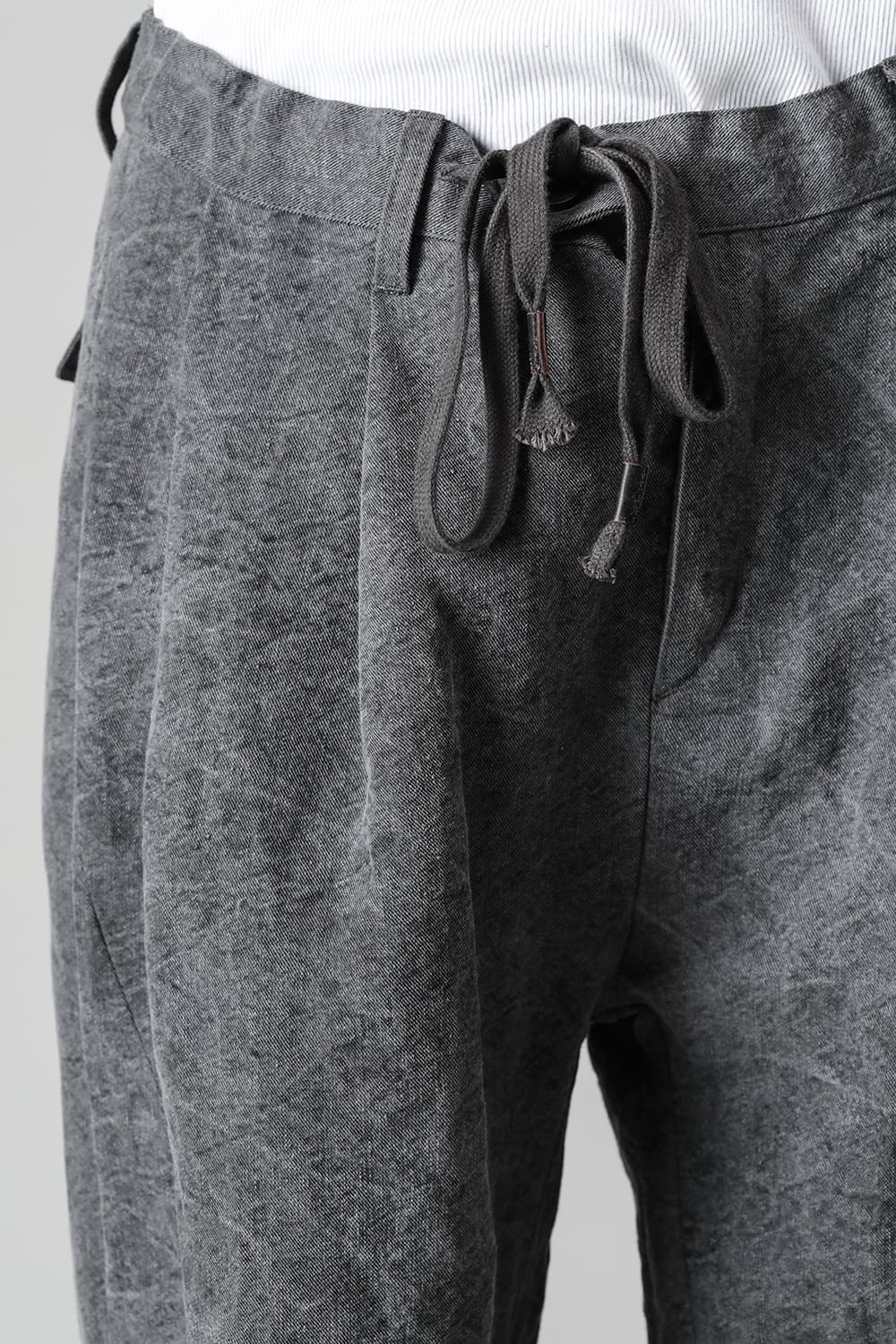 墨染和紙×リネン高密度ツイルワイドパンツ  チャコール