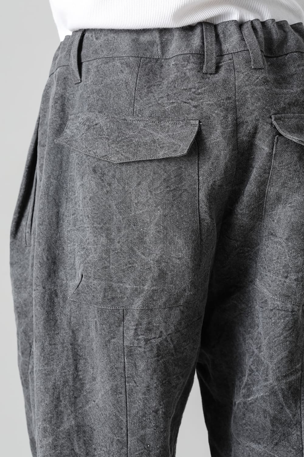 墨染和紙×リネン高密度ツイルワイドパンツ  チャコール