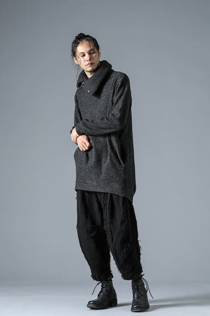 Wool SCAB Broken Striped Jaguar Wide Cropped Pants