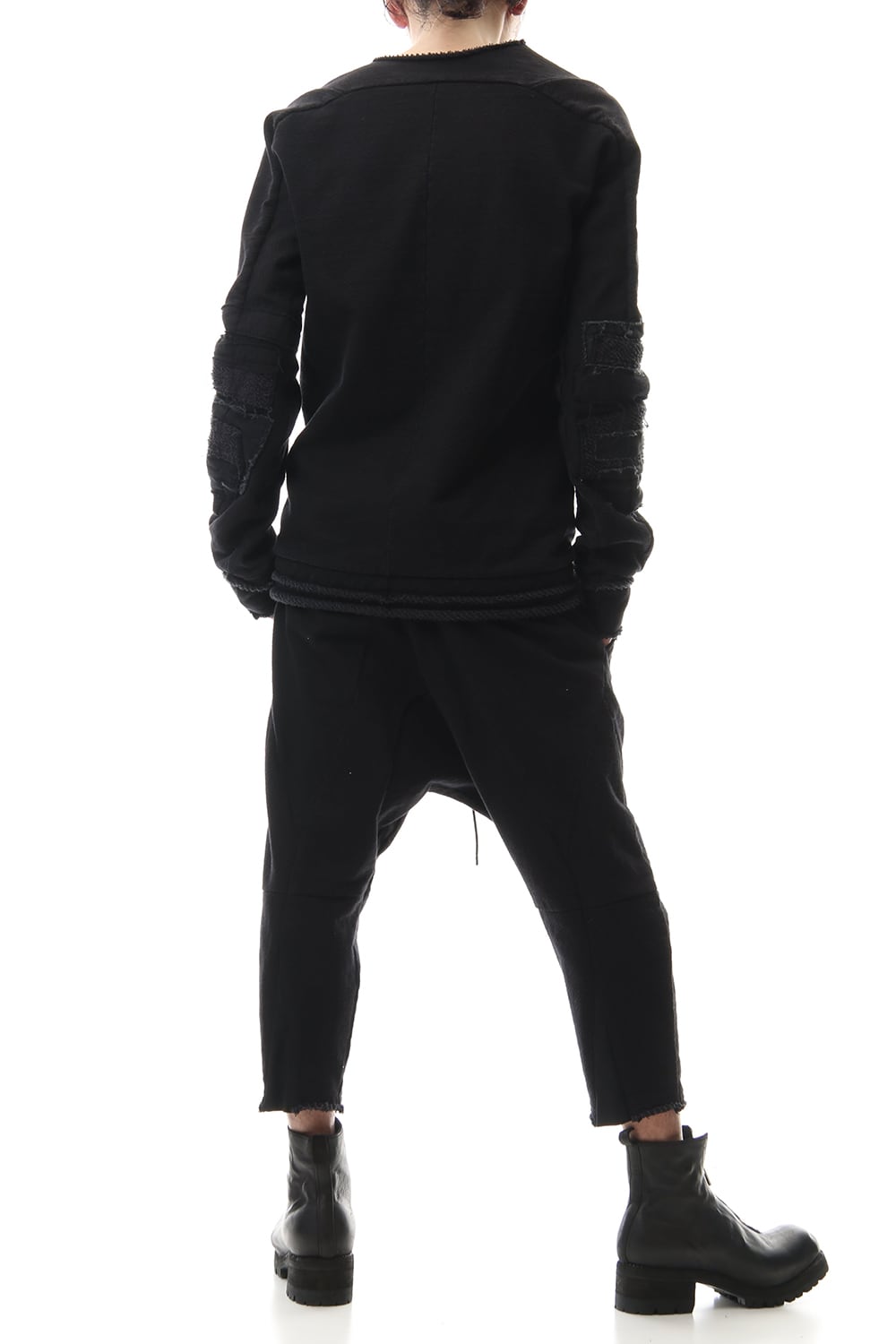 Heavy cotton jersey Drop crotch Cropped pants
