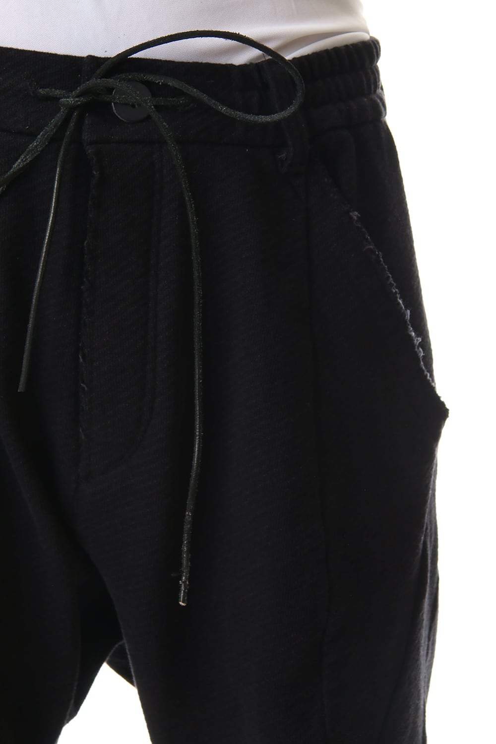 Heavy cotton jersey Drop crotch Cropped pants