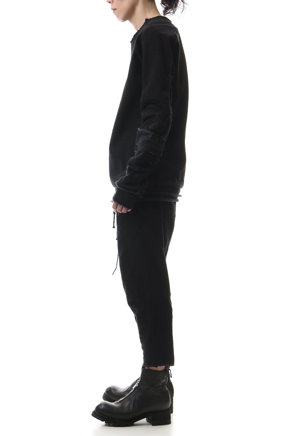 Heavy cotton jersey Drop crotch Cropped pants