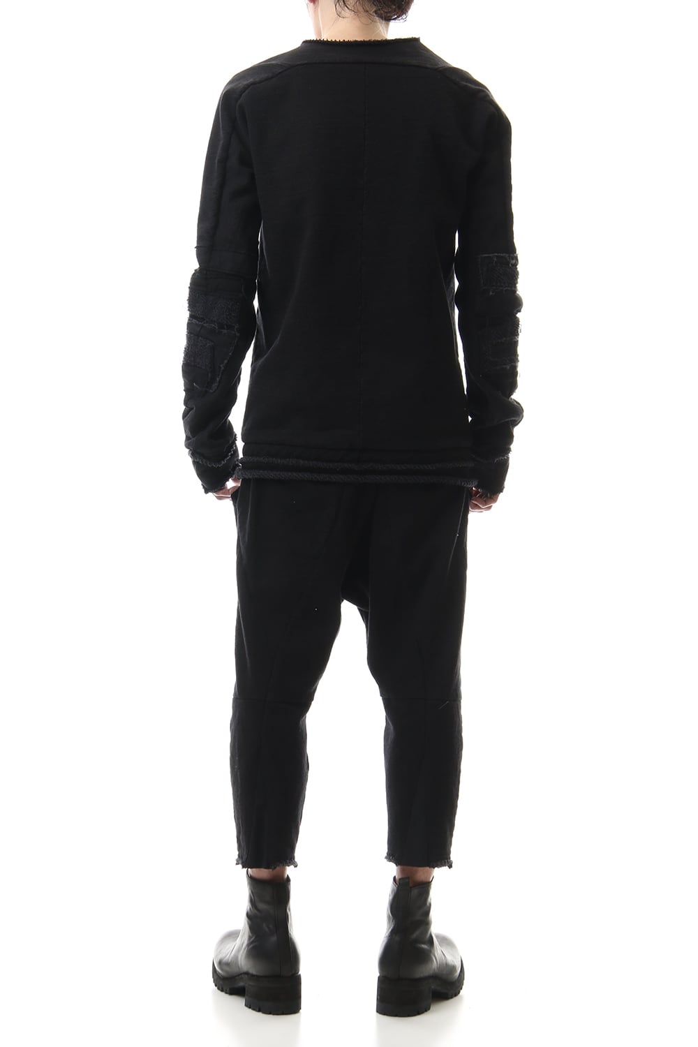 Heavy cotton jersey Drop crotch Cropped pants