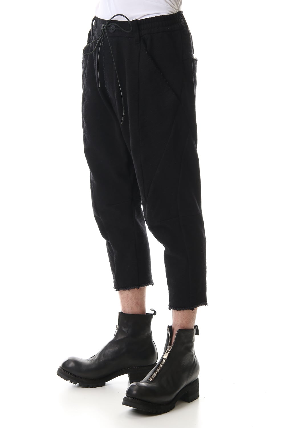 Heavy cotton jersey Drop crotch Cropped pants