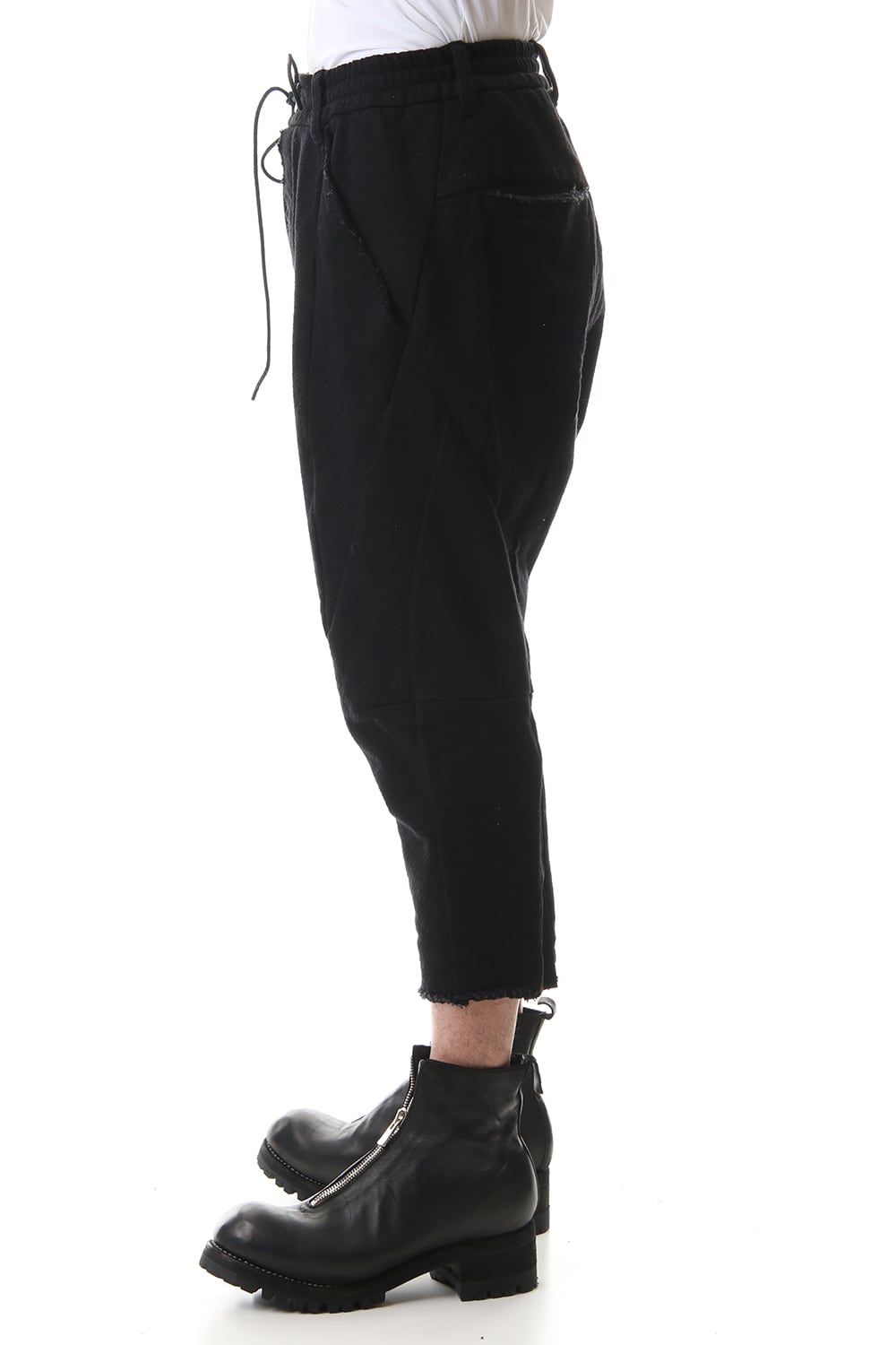 Heavy cotton jersey Drop crotch Cropped pants