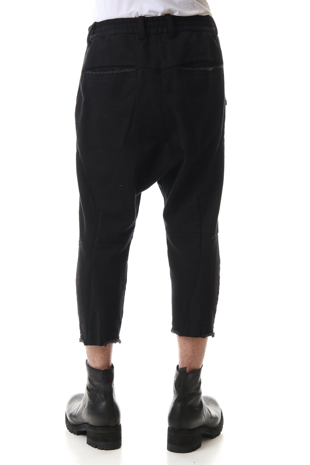 Heavy cotton jersey Drop crotch Cropped pants