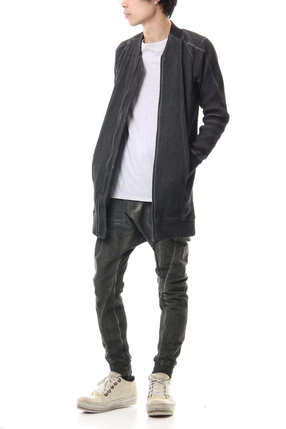 Heavy Waffle x Japanese Paper Mix Glo-Glon Combination Cold Dye Drop Crochee Jog Pants