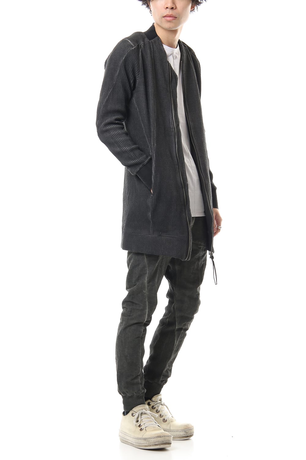 Heavy Waffle x Japanese Paper Mix Glo-Glon Combination Cold Dye Drop Crochee Jog Pants