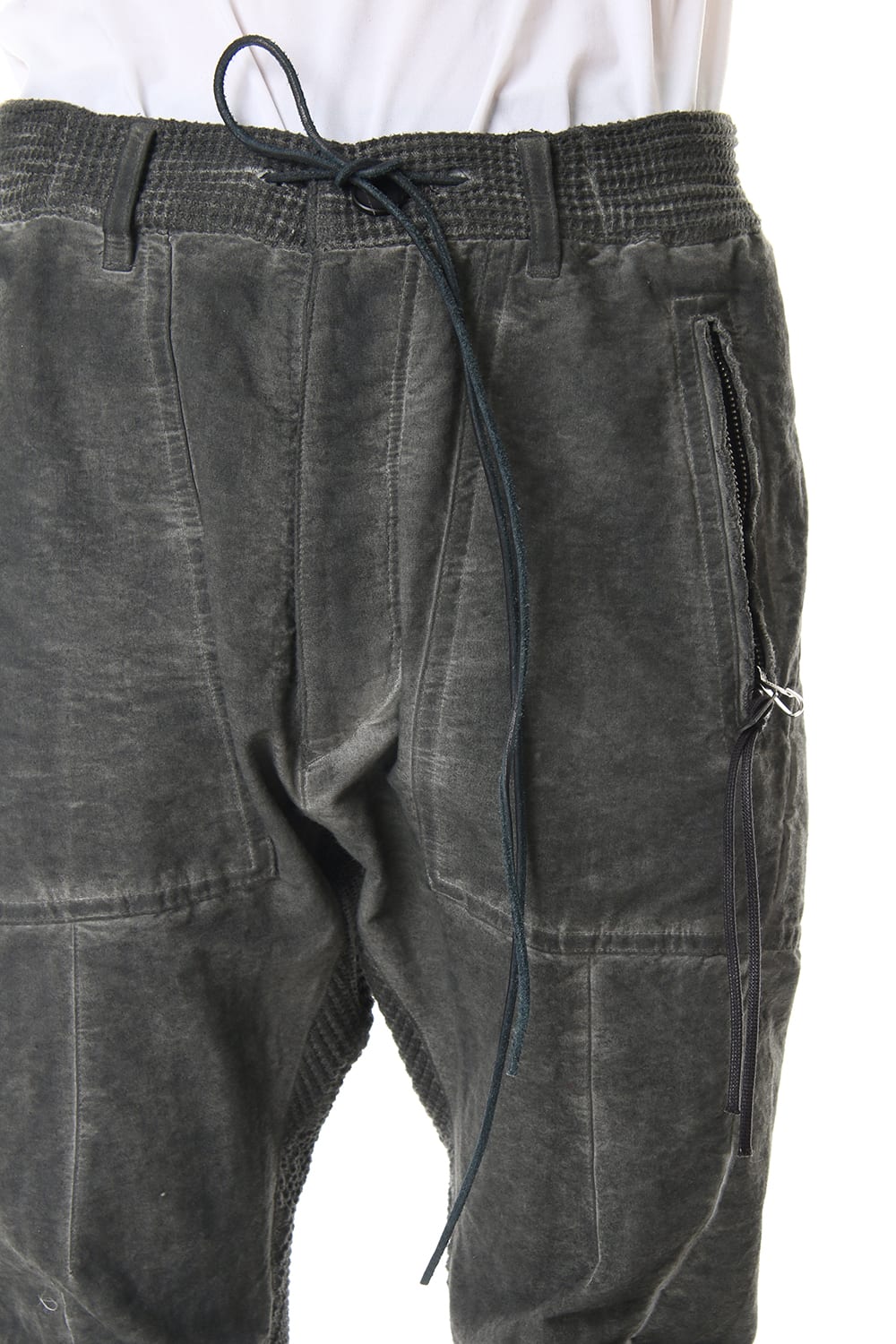 Heavy Waffle x Japanese Paper Mix Glo-Glon Combination Cold Dye Drop Crochee Jog Pants