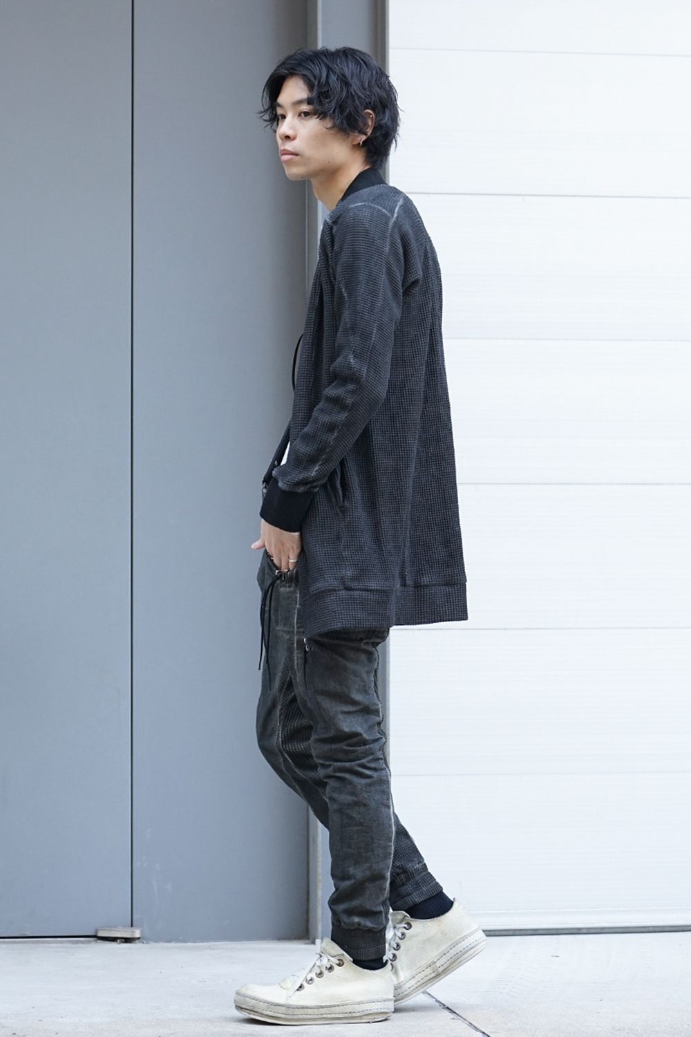 Heavy Waffle x Japanese Paper Mix Glo-Glon Combination Cold Dye Drop Crochee Jog Pants