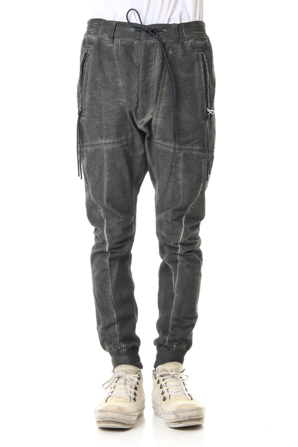 Heavy Waffle x Japanese Paper Mix Glo-Glon Combination Cold Dye Drop Crochee Jog Pants