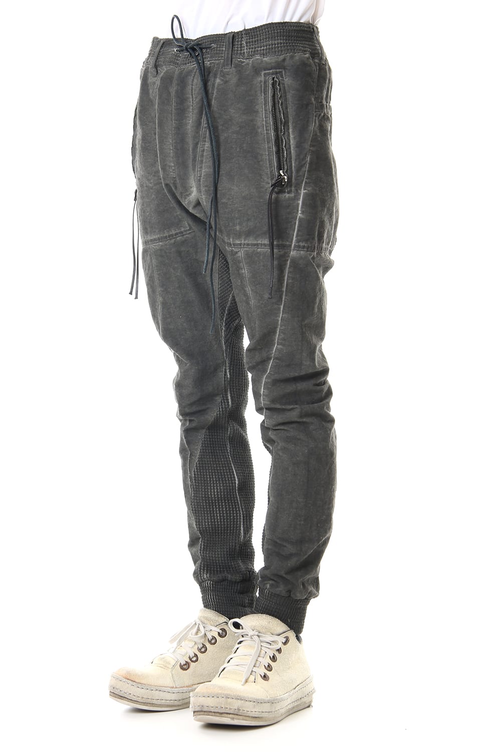 Heavy Waffle x Japanese Paper Mix Glo-Glon Combination Cold Dye Drop Crochee Jog Pants