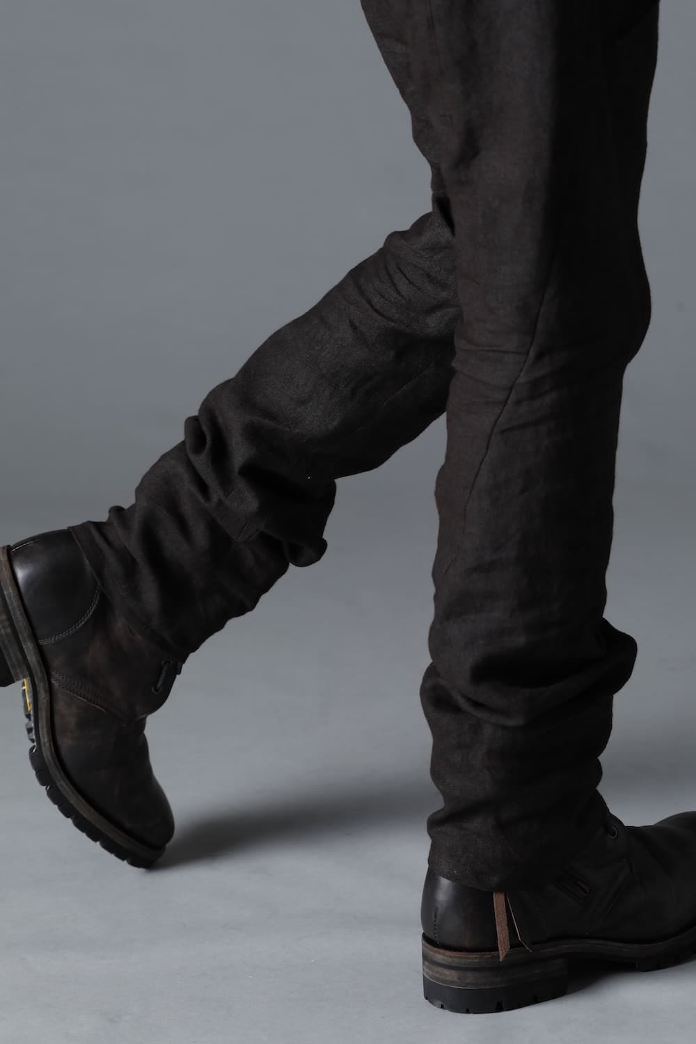 Mud Dyed Linen Drop Crotch Slim Pants