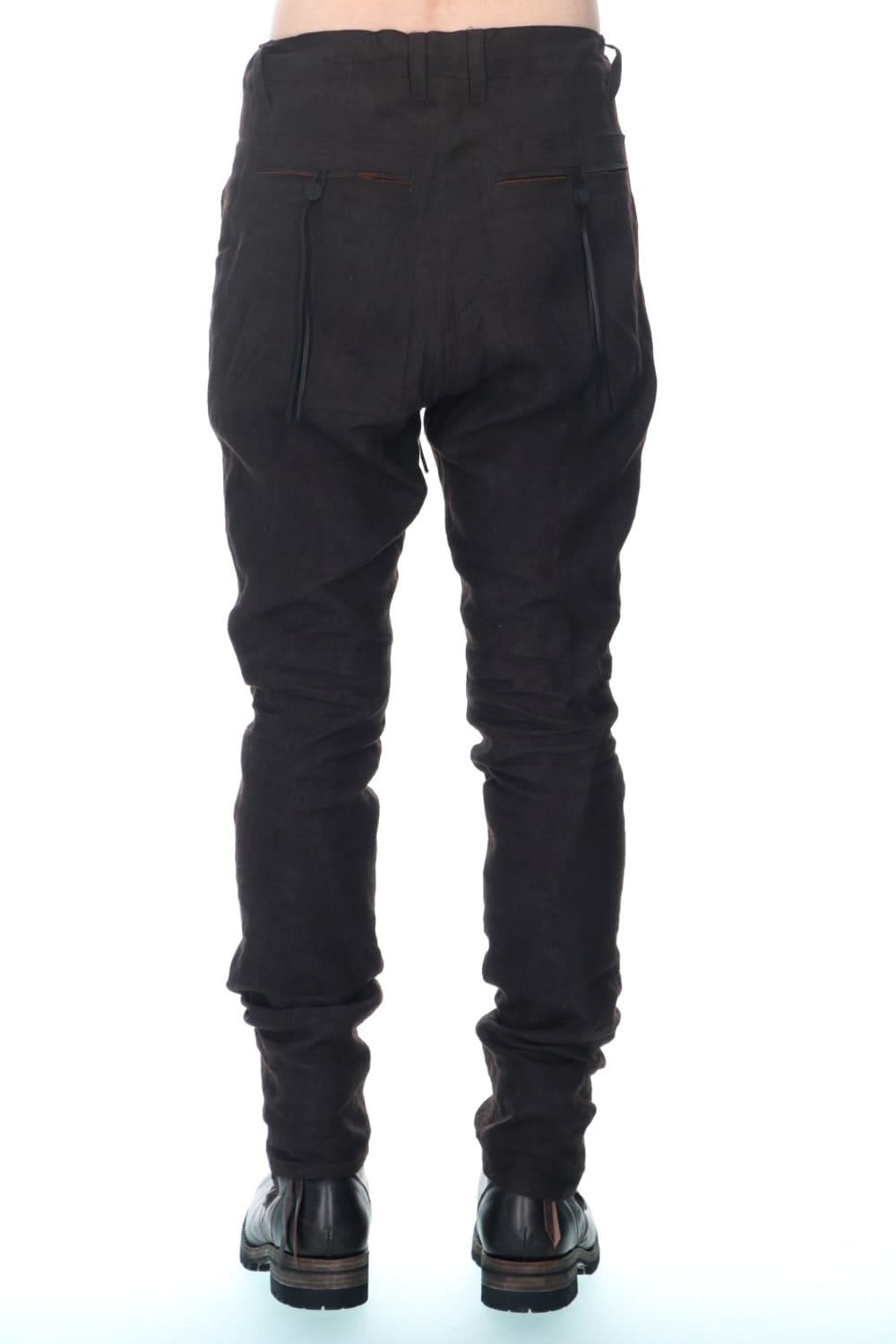 Mud Dyed Linen Drop Crotch Slim Pants