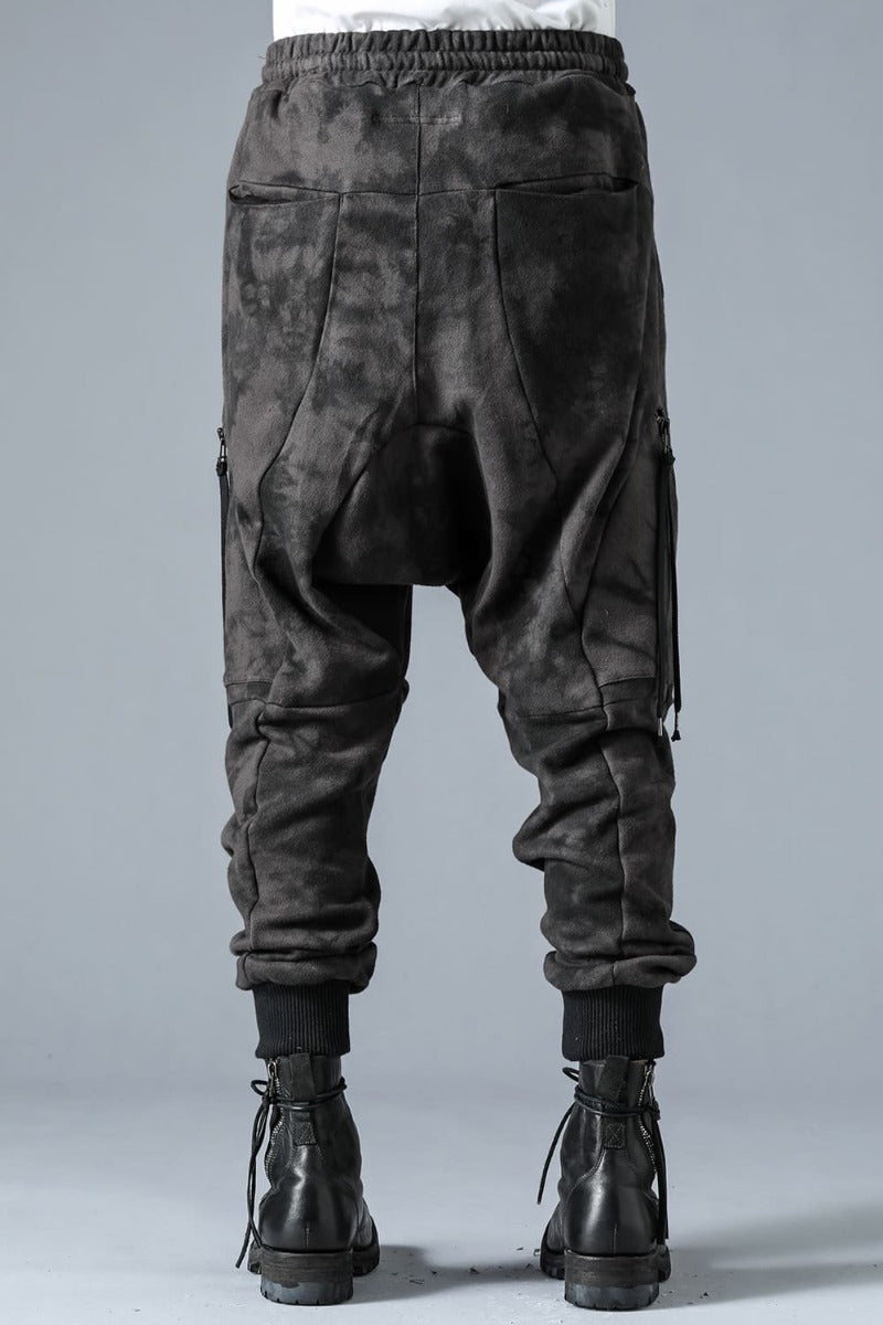 Uneven Dyed Untwisted Yarn Fleece-Lined Sarouel Jogger Pants