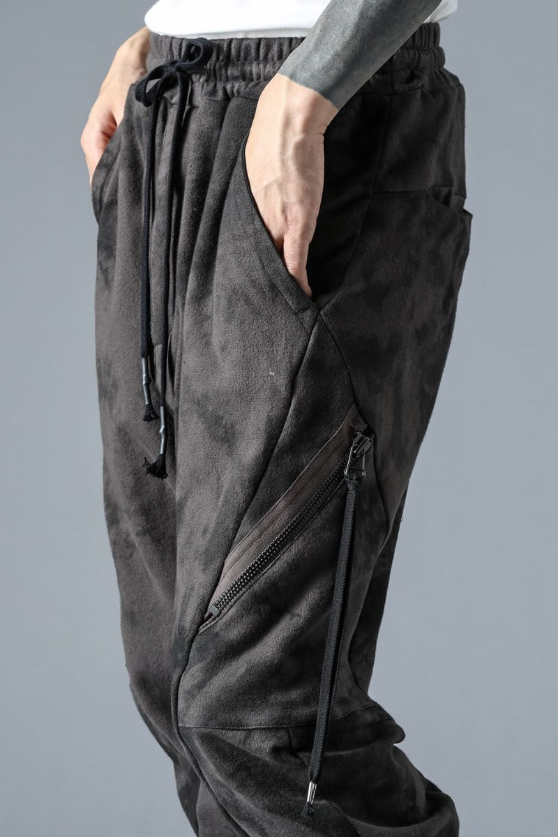 Uneven Dyed Untwisted Yarn Fleece-Lined Sarouel Jogger Pants