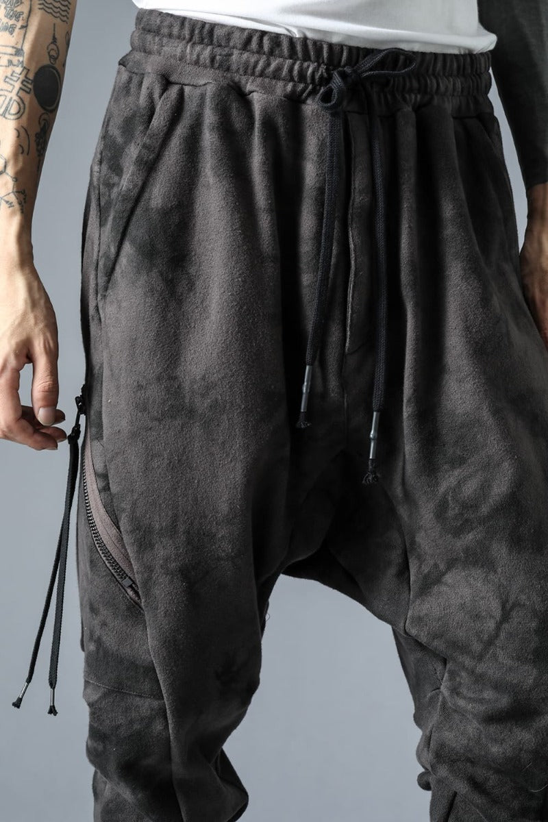 Uneven Dyed Untwisted Yarn Fleece-Lined Sarouel Jogger Pants