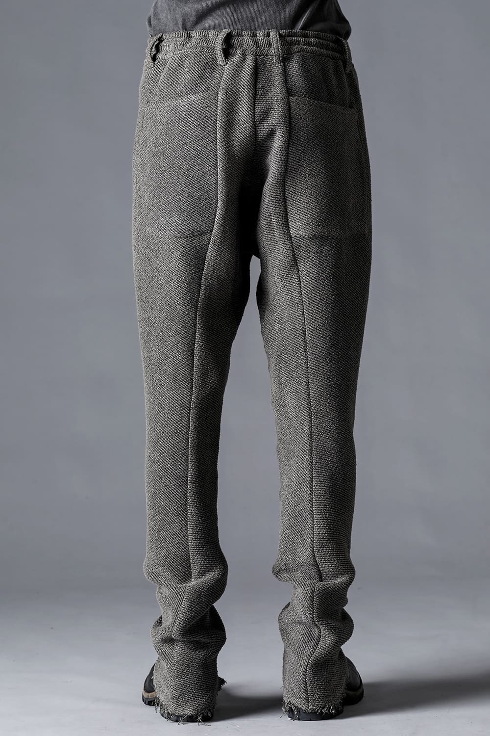 Japanese Paper And Cotton Tweed Drop Crotch Slim Trousers  Black