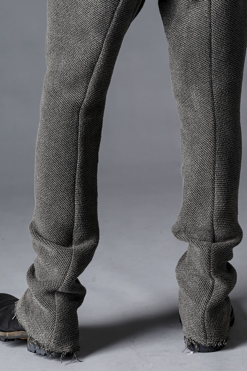 Japanese Paper And Cotton Tweed Drop Crotch Slim Trousers  Black