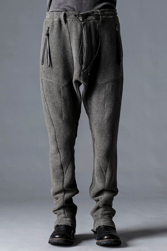 和紙×コットンツィードドロップクロッチスリムパンツ  チャコール