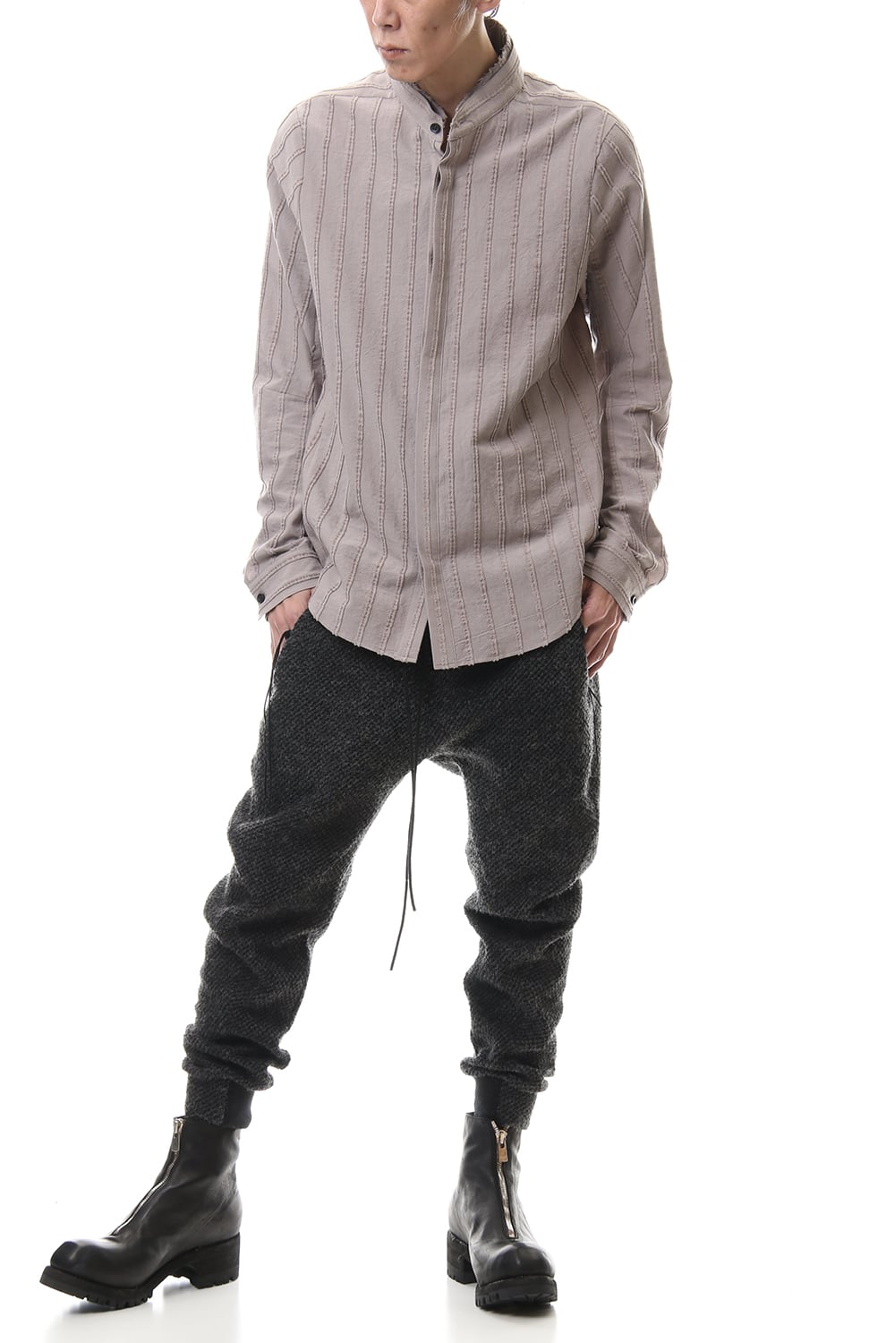 アイスランドウール 鹿の子テーパードパンツ