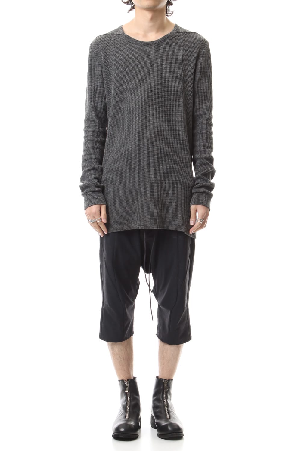 Reflective Coated 4-Way Stretch Nylon Drop-Cropped Shorts