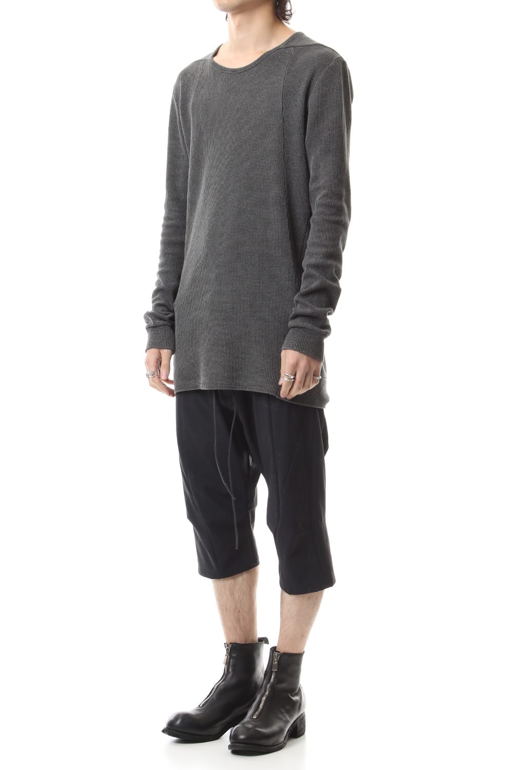 Reflective Coated 4-Way Stretch Nylon Drop-Cropped Shorts