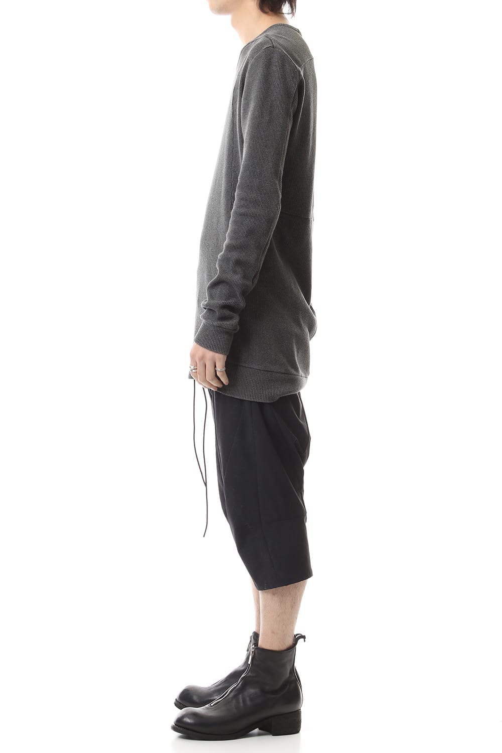 Reflective Coated 4-Way Stretch Nylon Drop-Cropped Shorts