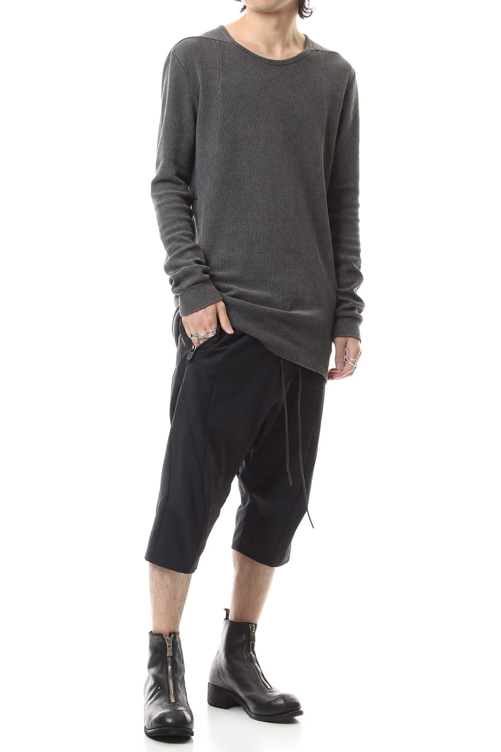 Reflective Coated 4-Way Stretch Nylon Drop-Cropped Shorts