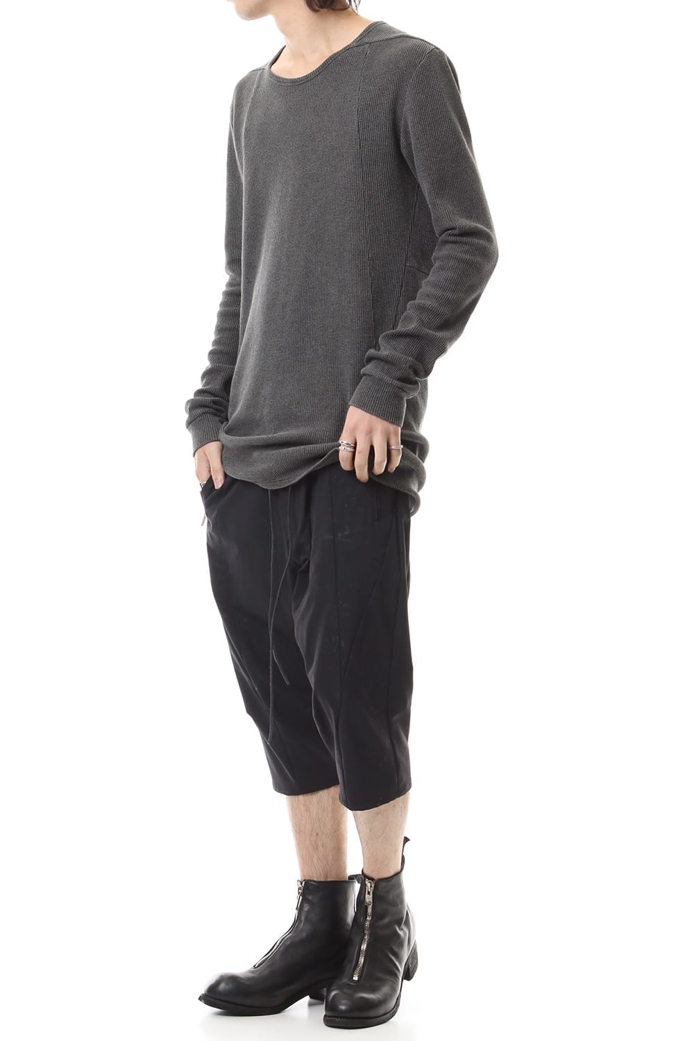 Reflective Coated 4-Way Stretch Nylon Drop-Cropped Shorts