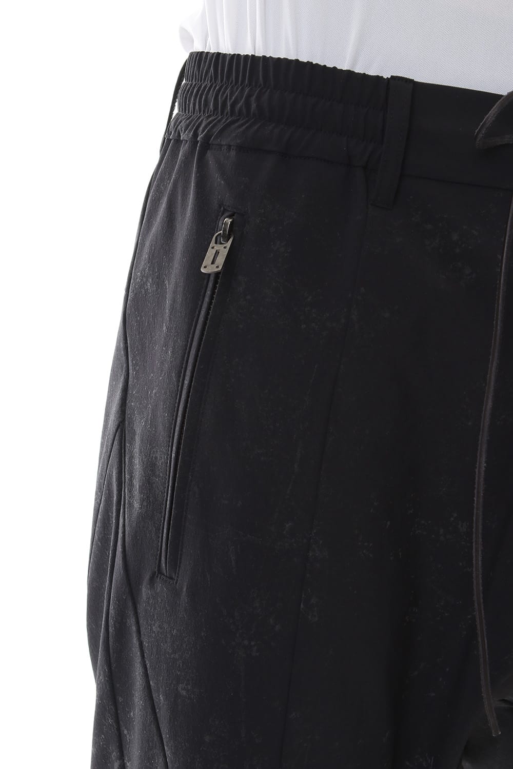 Reflective Coated 4-Way Stretch Nylon Drop-Cropped Shorts