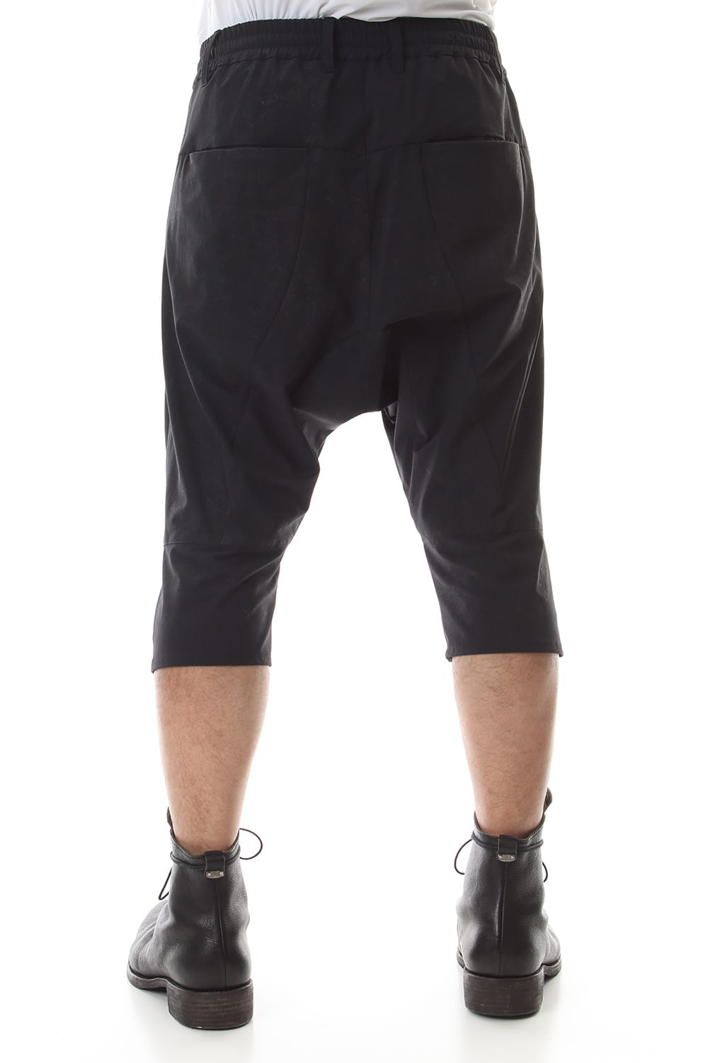 Reflective Coated 4-Way Stretch Nylon Drop-Cropped Shorts