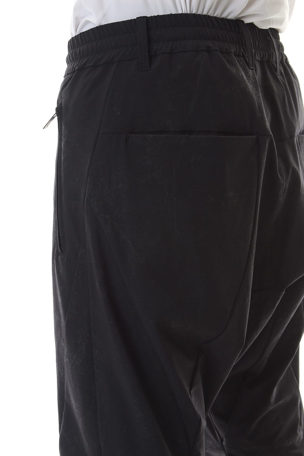 Reflective Coated 4-Way Stretch Nylon Drop-Cropped Shorts