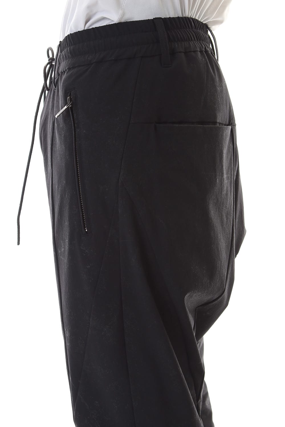 Reflective Coated 4-Way Stretch Nylon Drop-Cropped Shorts