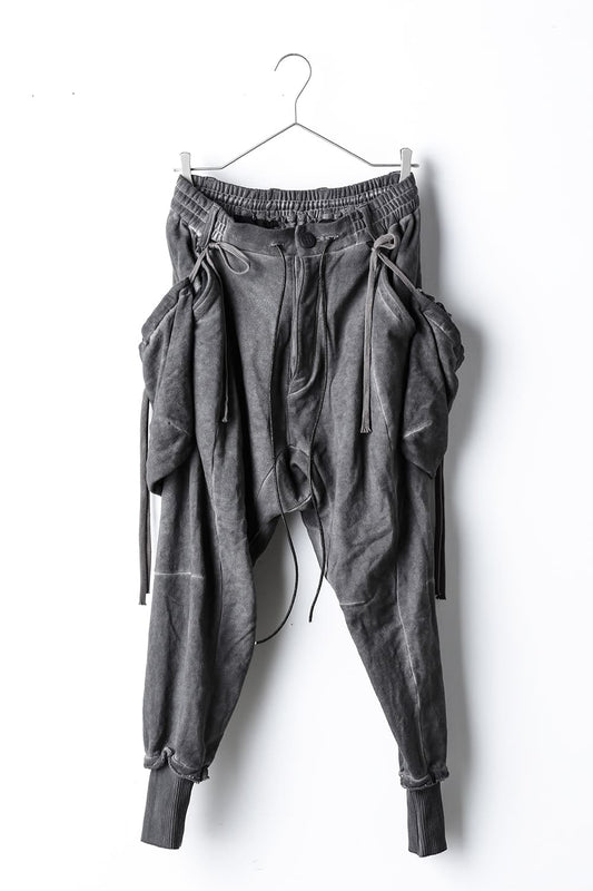 Cold Dyed Untwisted Soft Cotton Jersey Detachable Pocket Cropped Pants Charcoal