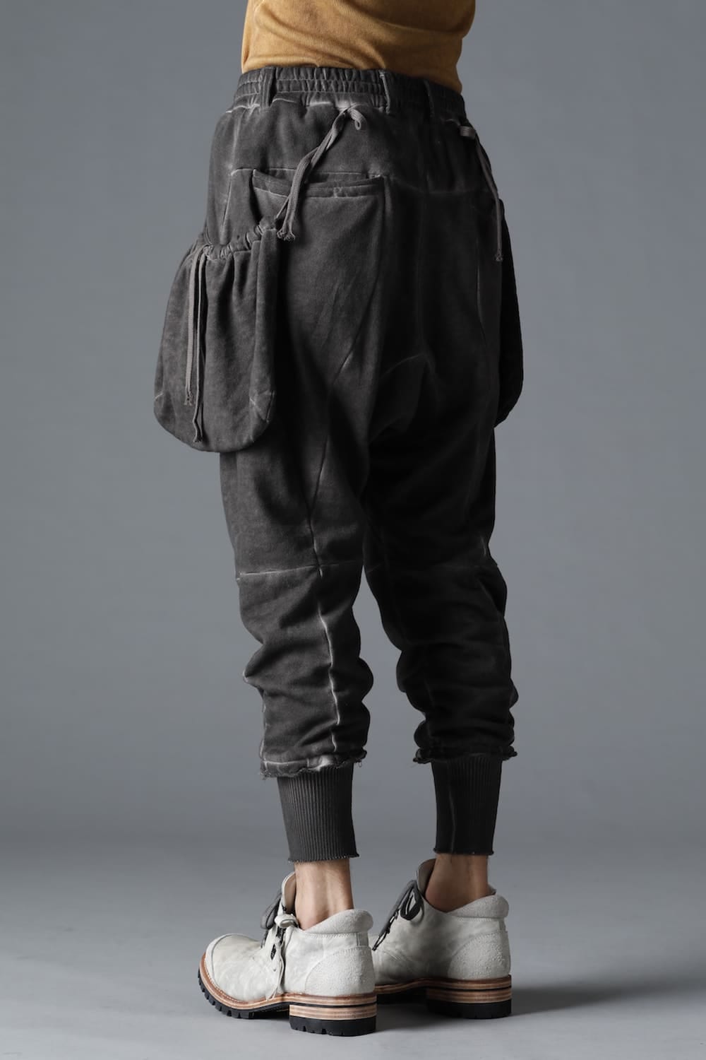 Cold Dyed Untwisted Soft Cotton Jersey Detachable Pocket Cropped Pants  Mud Brown