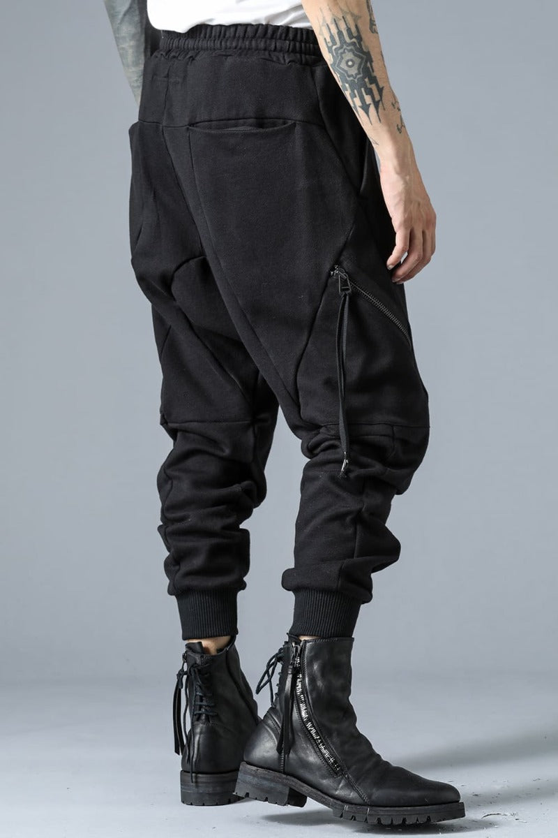 Wool Untwisted Yarn Fleece-Lined Sarouel Jogger Pants