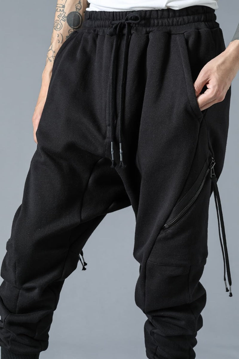 Wool Untwisted Yarn Fleece-Lined Sarouel Jogger Pants