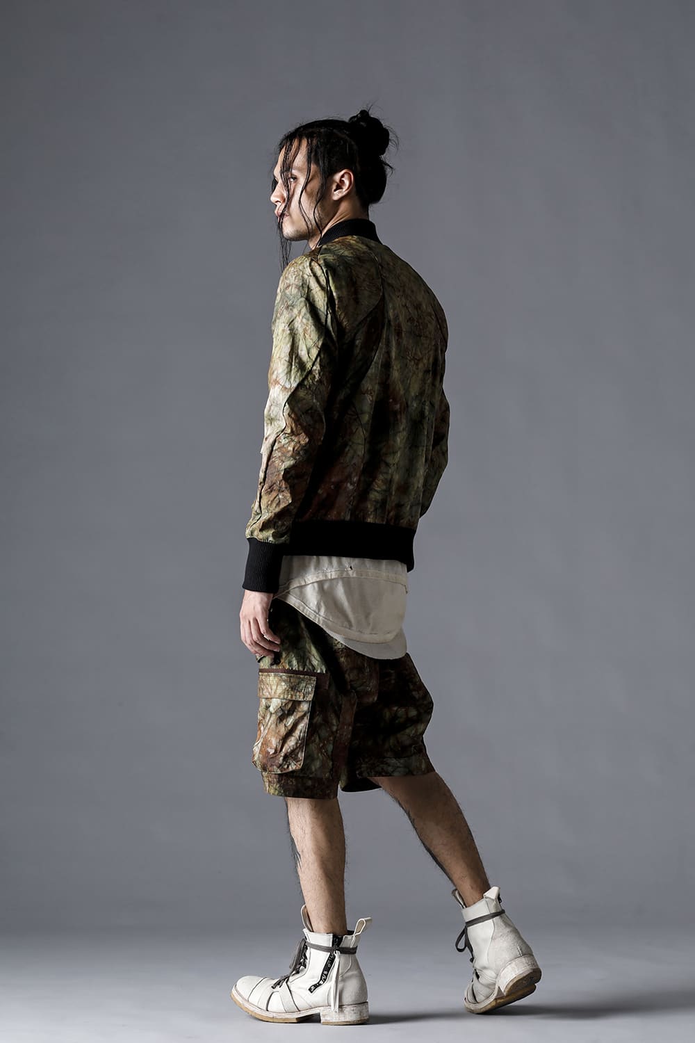 Uneven Dyed Nylon Ox Cargo Shorts  Stream Sand