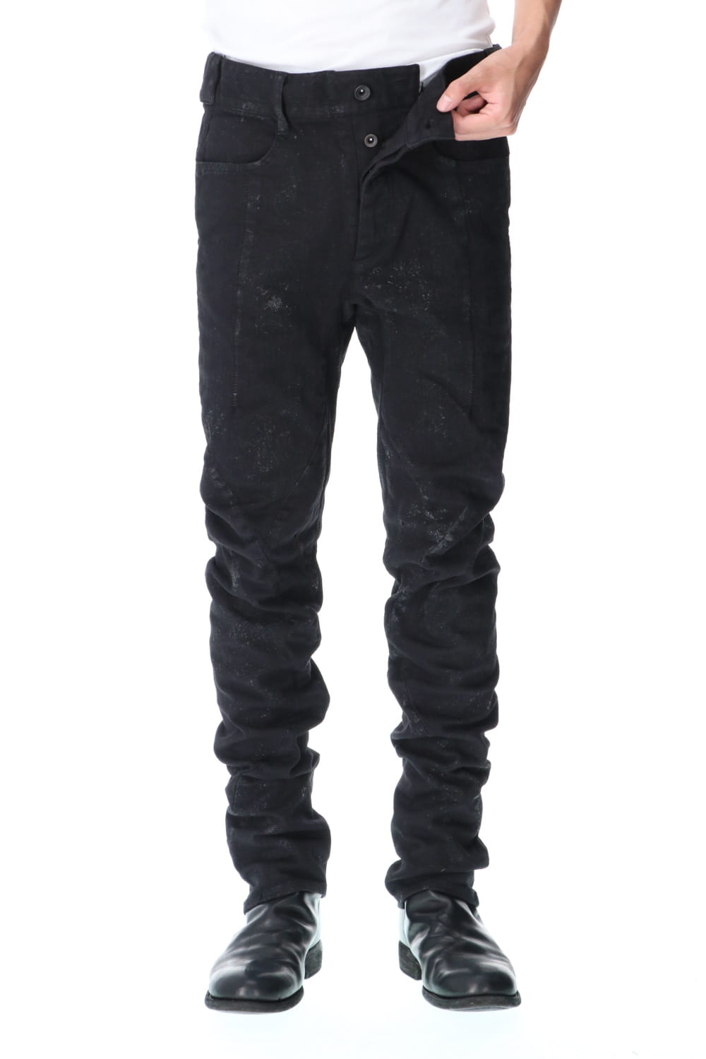 Dirty Coating 3D Curve Slim Pants