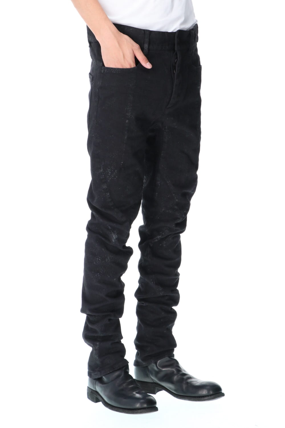 Dirty Coating 3D Curve Slim Pants