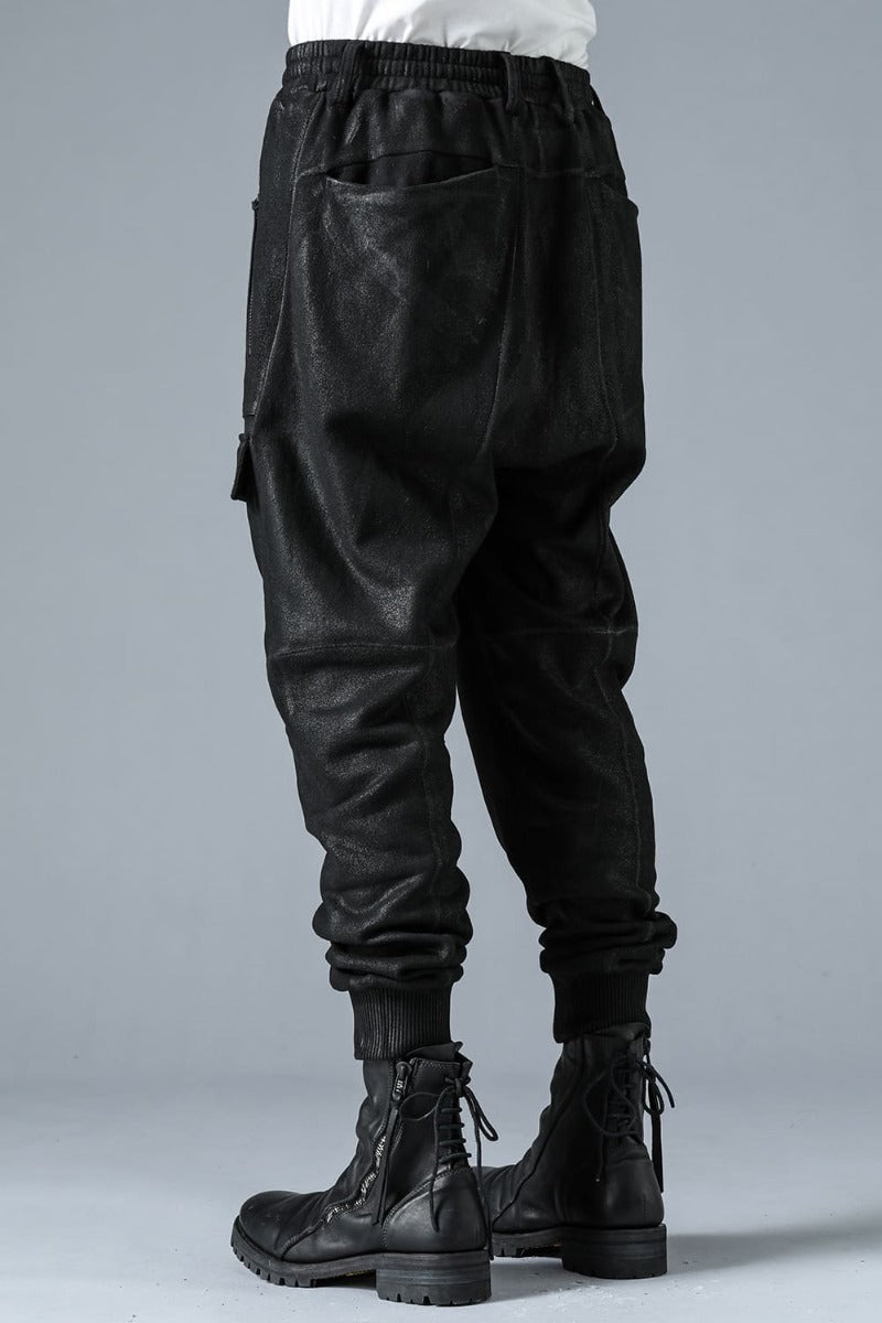 Untwisted Yarn Fleece-Lined Coated Bush Tapered Jogger Pants