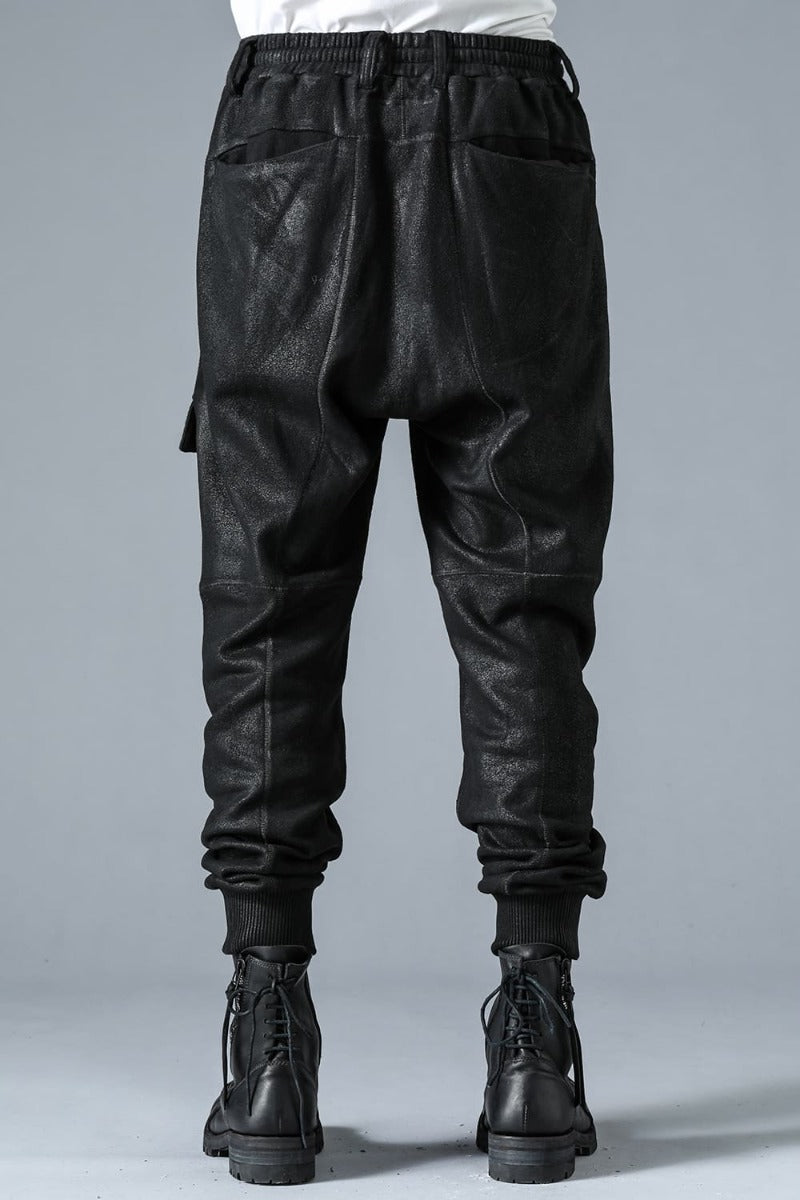 Untwisted Yarn Fleece-Lined Coated Bush Tapered Jogger Pants