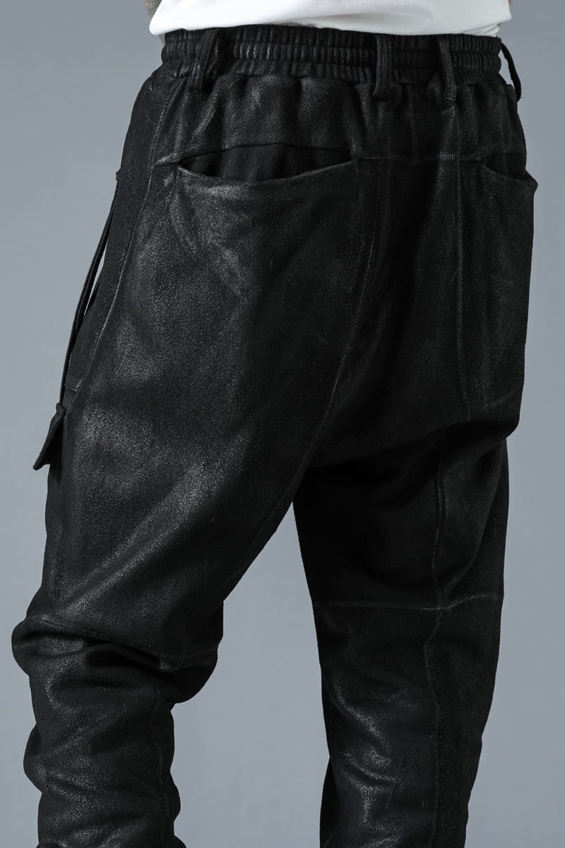 Untwisted Yarn Fleece-Lined Coated Bush Tapered Jogger Pants